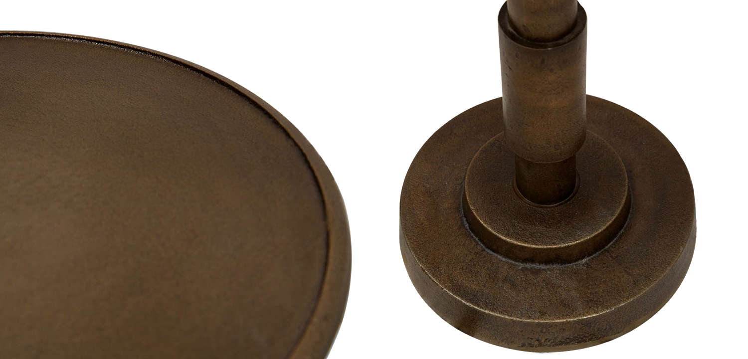 Приставной круглый металлический стол Thanh Side Table - фото