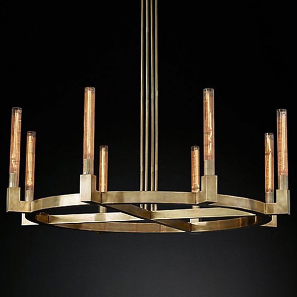 Люстра RH CANELLE Round Chandelier 8 Modern Brass Латунь в Краснодаре | Loft Concept 