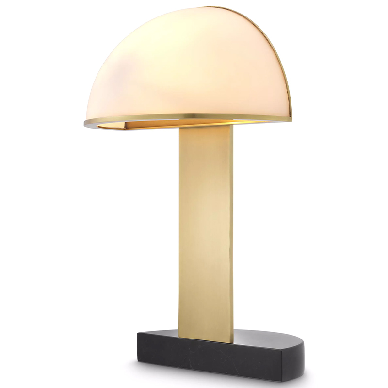 Настольная лампа Eichholtz Table Lamp Archer Белое матовое стекло Латунь Черный в Краснодаре | Loft Concept 