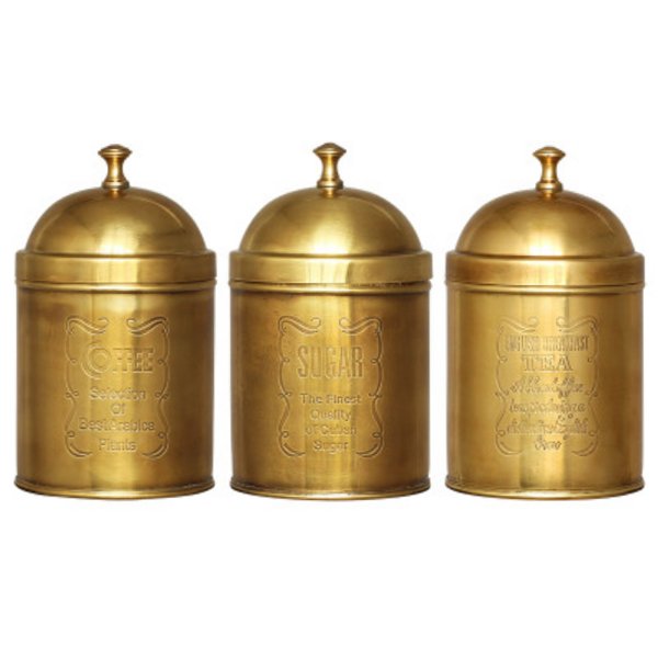 Набор банок Kitchen Canister Sets Brass Латунь в Краснодаре | Loft Concept 