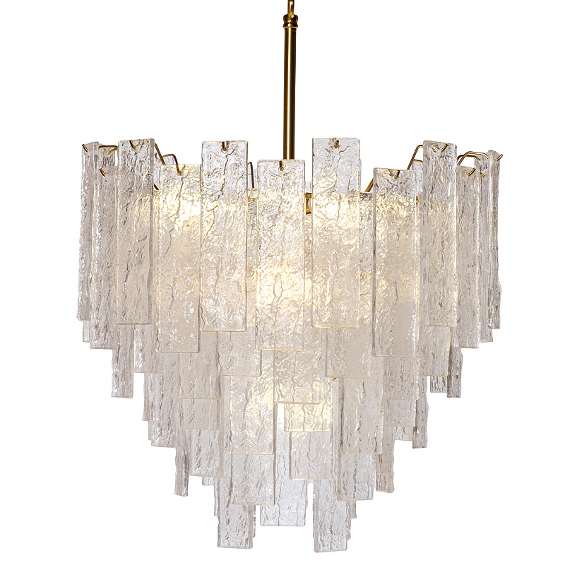 Люстра Dorit Textured Glass Rectangular Chandelier Золотой в Краснодаре | Loft Concept 