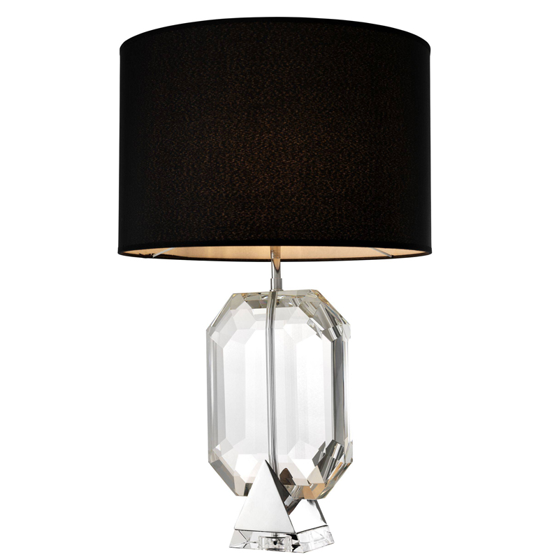 Настольная лампа Eichholtz Table Lamp Emerald Nickel & black Черный Никель Прозрачный в Краснодаре | Loft Concept 