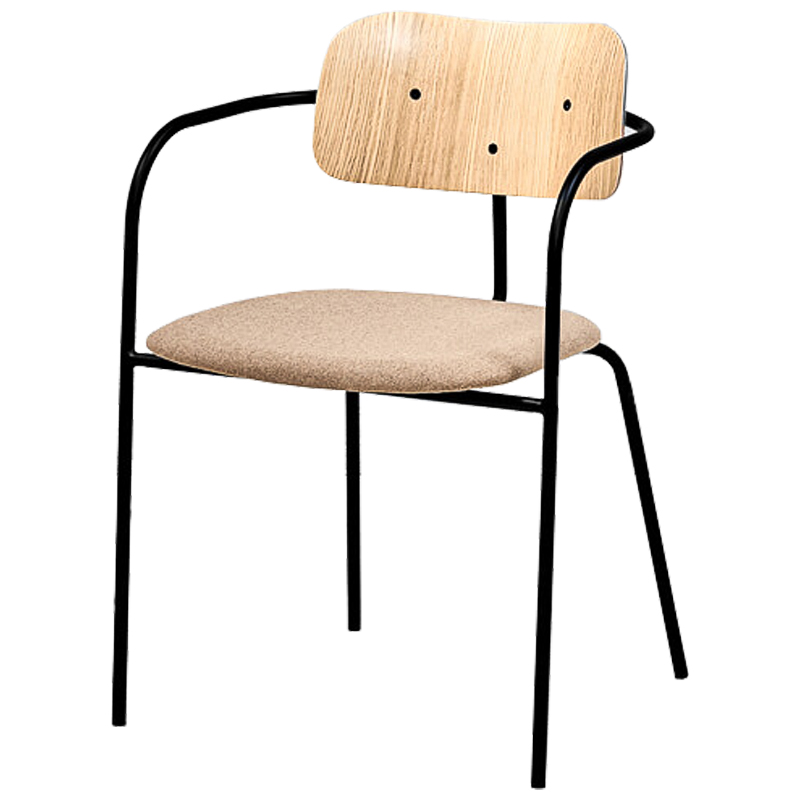 Стул Pilar Loft Stool beige Черный Бежевый Древесина в Краснодаре | Loft Concept 