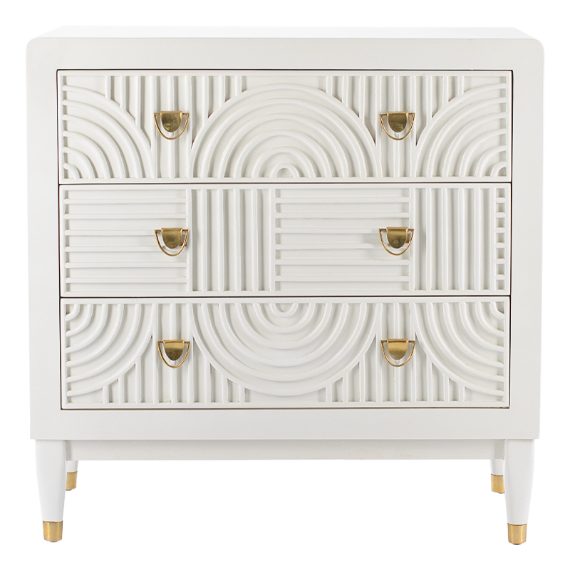 Комод с 3-мя ящиками Seymour Chest Of Drawers white Белый Белый Латунь в Краснодаре | Loft Concept 