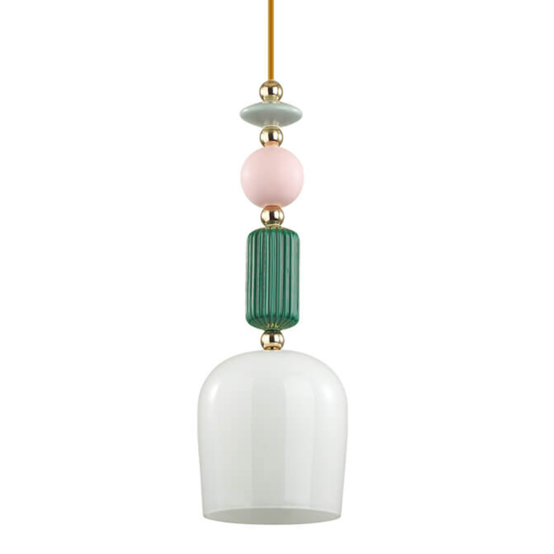 Подвесной светильник Iris hanging lamp candy green Белое матовое стекло Розовый пастельный Зеленый в Краснодаре | Loft Concept 