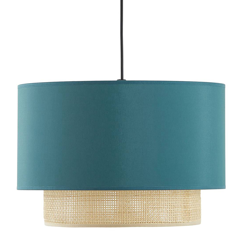 Подвесной светильник Ottar Wicker Turquoise lampshade Бежевый Бирюзовый в Краснодаре | Loft Concept 