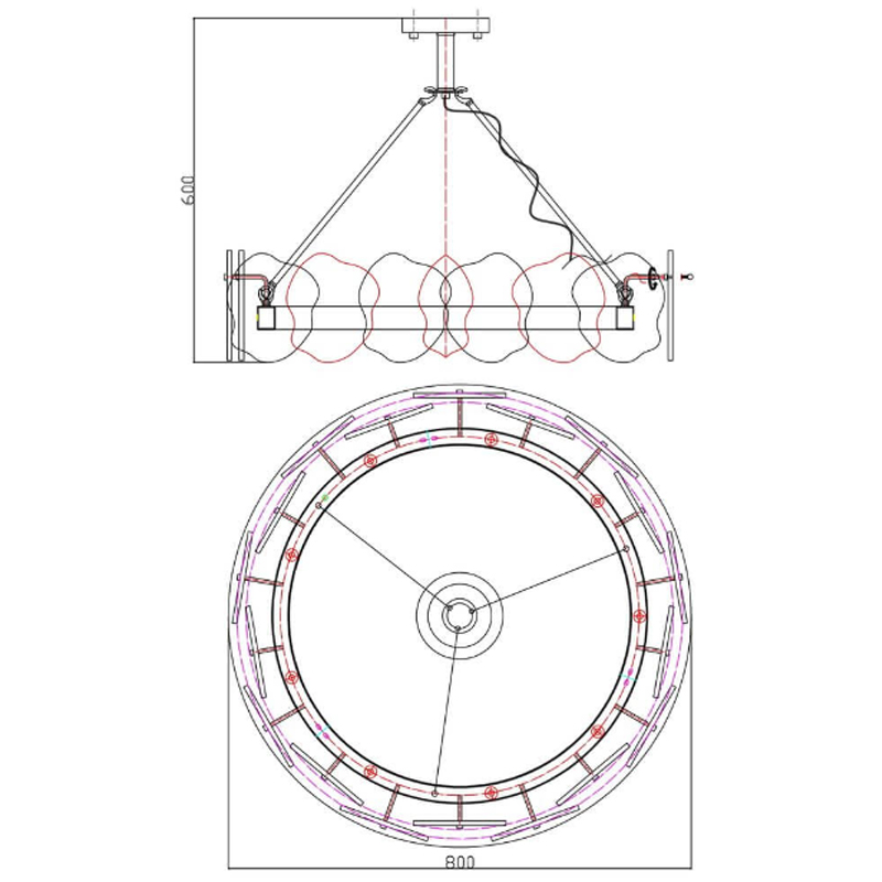 Люстра Мрамор Lucretia Marble Round Chandelier 80 см в Краснодаре