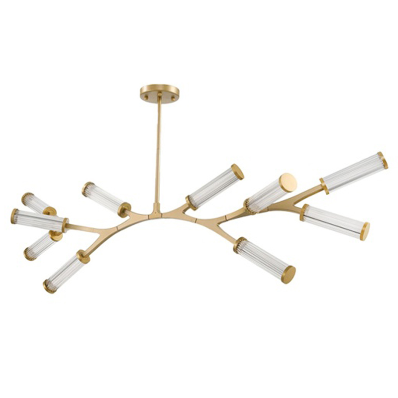 Люстра Cylinder Branches Chandelier Gold 10 Золотой Прозрачный в Краснодаре | Loft Concept 