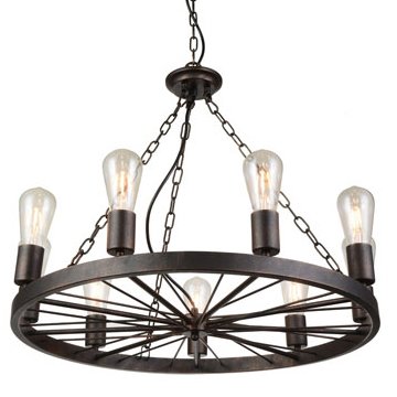 Подвесной светильник Loft Wheel Pendant 9 Коричневый винтаж в Краснодаре | Loft Concept 