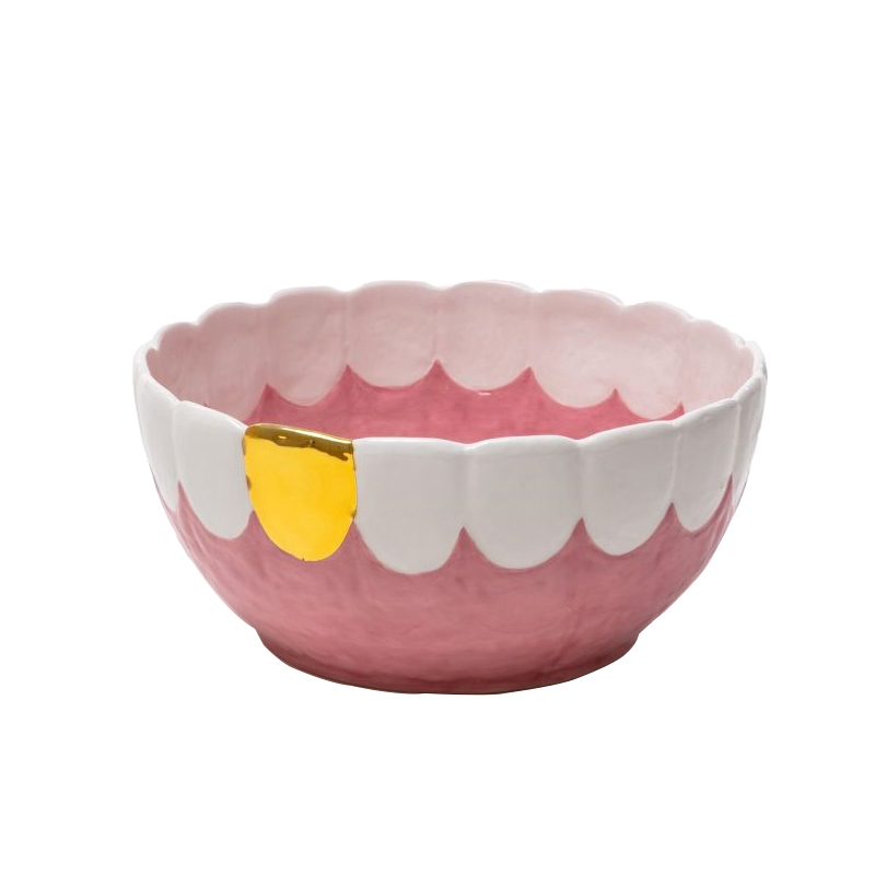 Блюдо Seletti Toothy Frootie Золотой Розовый Белый в Краснодаре | Loft Concept 