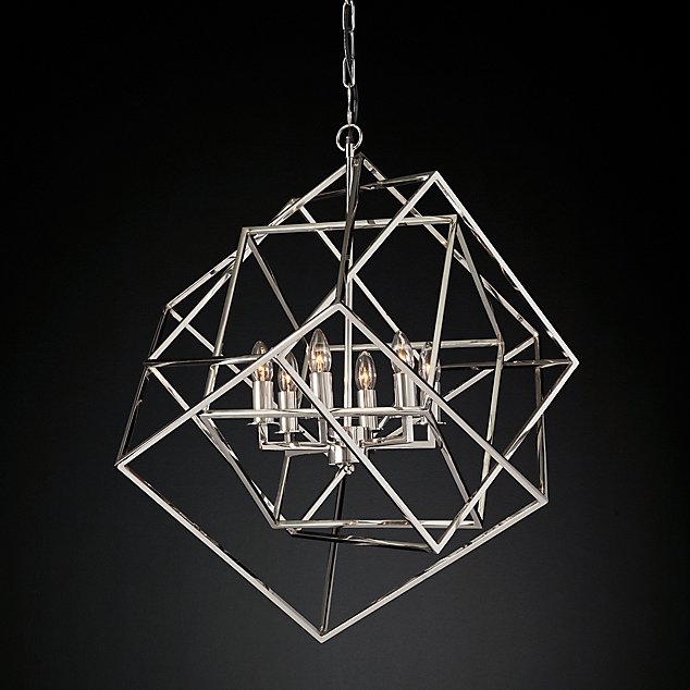 Люстра Restoration Hardware Caged Cubist Pendant Серебряный в Краснодаре | Loft Concept 