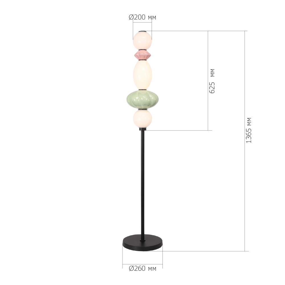 Торшер с фигурными керамическими элементами Fragrant Light в Краснодаре