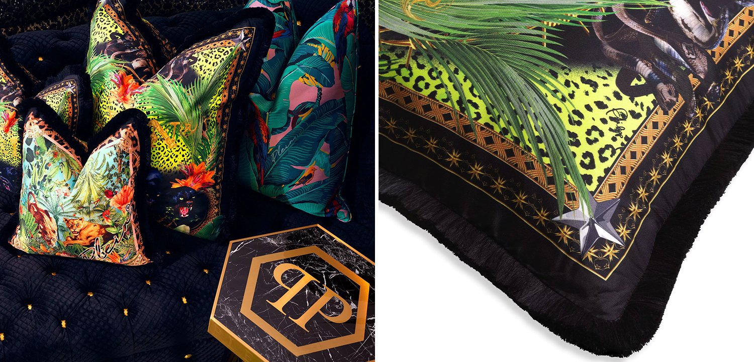 Подушка Philipp Plein Cushion Silk Jungle 50 x 50 - фото