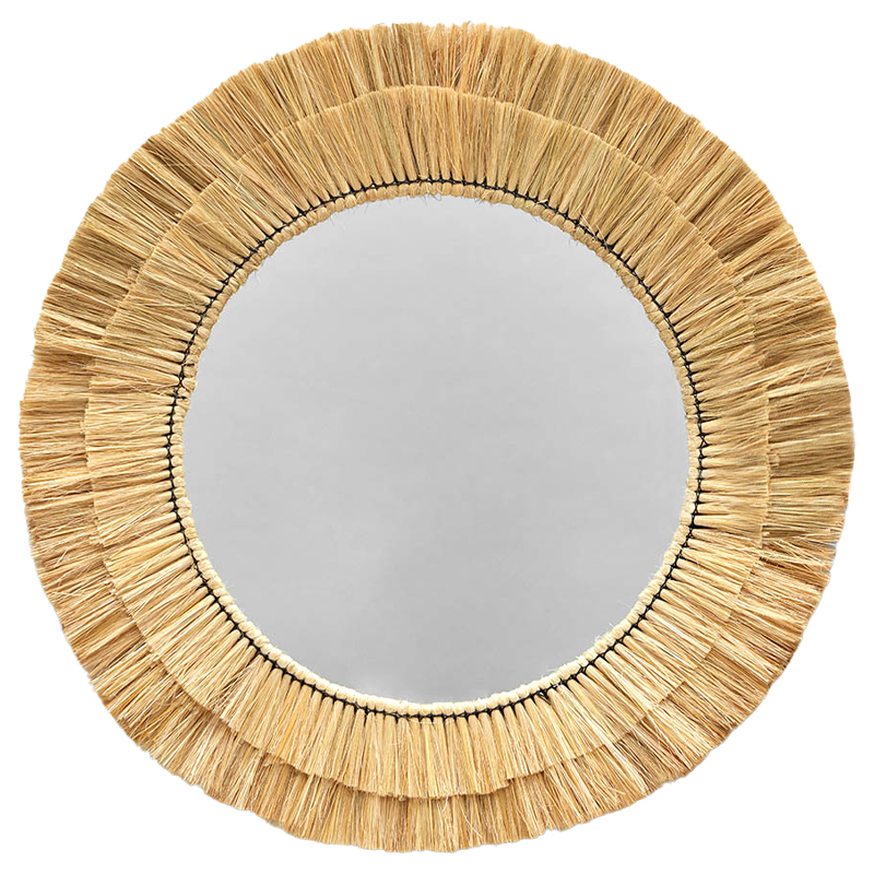 Круглое зеркало с плетеной рамой Jyoti Wicker Mirror Древесина Зеркало в Краснодаре | Loft Concept 