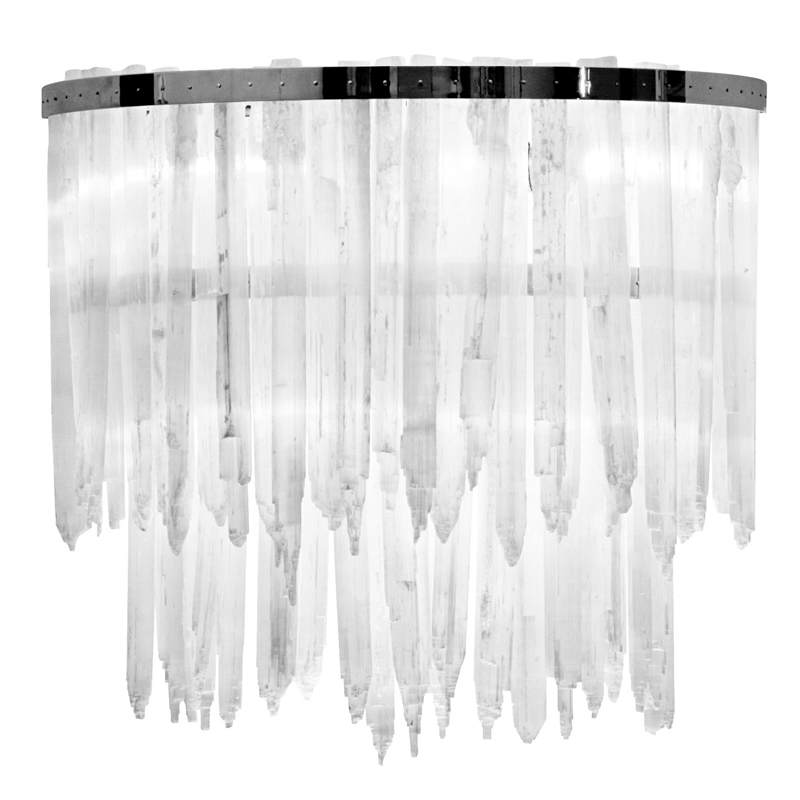 Бра LAMP APPLIQUE SELENITE Никель Прозрачный белый в Краснодаре | Loft Concept 