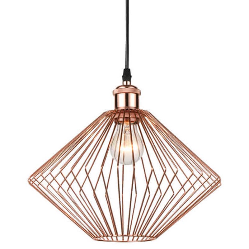 Подвесной светильник Loft Wire Cage pink gold Розовое золото Черный в Краснодаре | Loft Concept 