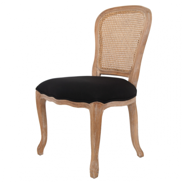 Стул French chairs Provence Neman Black Rattan Chair Черный Бежевый в Краснодаре | Loft Concept 