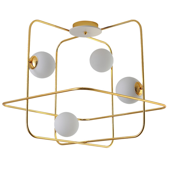 Люстра Broken Squares Balls Brass Белый Латунь в Краснодаре | Loft Concept 