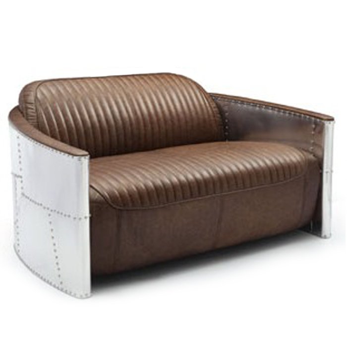 Диван Aviator Sofa 2 seat Белый Черный Коричневый в Краснодаре | Loft Concept 