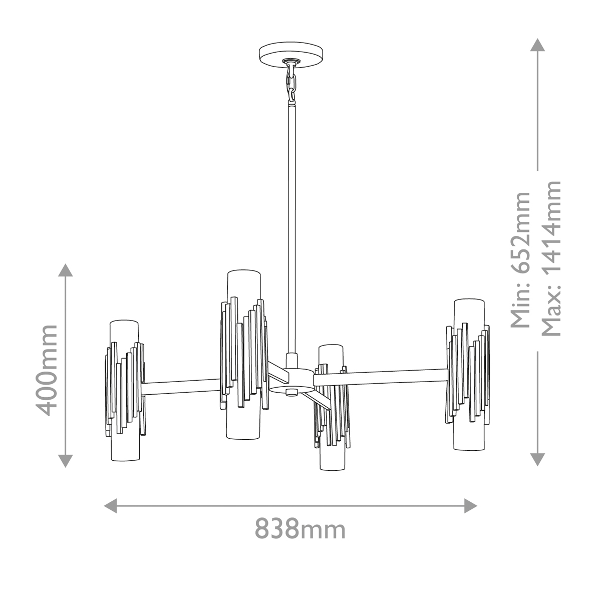 Люстра цвета латунь с 4-мя матовыми цилиндрическими плафонами Elstead Lighting в Краснодаре