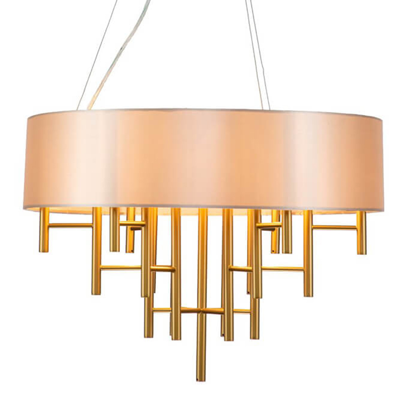 Люстра Oswell Lampshade Chandelier Латунь Бежевый в Краснодаре | Loft Concept 