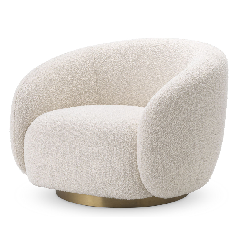 Кресло Eichholtz Swivel Chair Brice Кремовый Латунь в Краснодаре | Loft Concept 