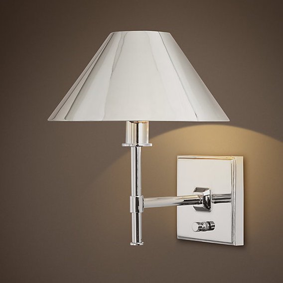 Бра RH Petite Candlestick SCONCE Polished Nickel Хром в Краснодаре | Loft Concept 