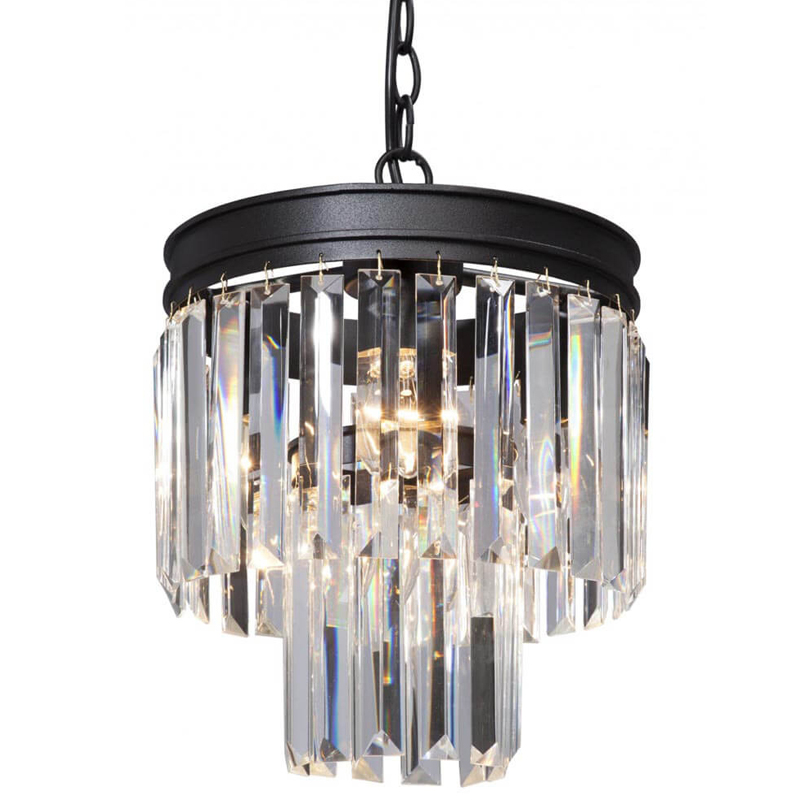 Светильник ODEON CLEAR GLASS Pendant lamp прозрачное Стекло D 27 Черный матовый в Краснодаре | Loft Concept 