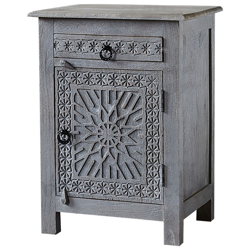 Тумба Indian Antique Furniture Akshi Nightstand Серый Коричневый в Краснодаре | Loft Concept 