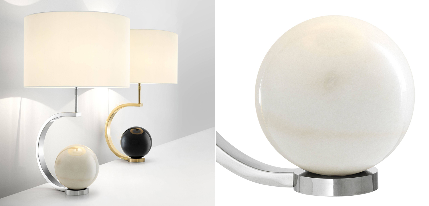 Настольная лампа Eichholtz Table Lamp Luigi white marble - фото