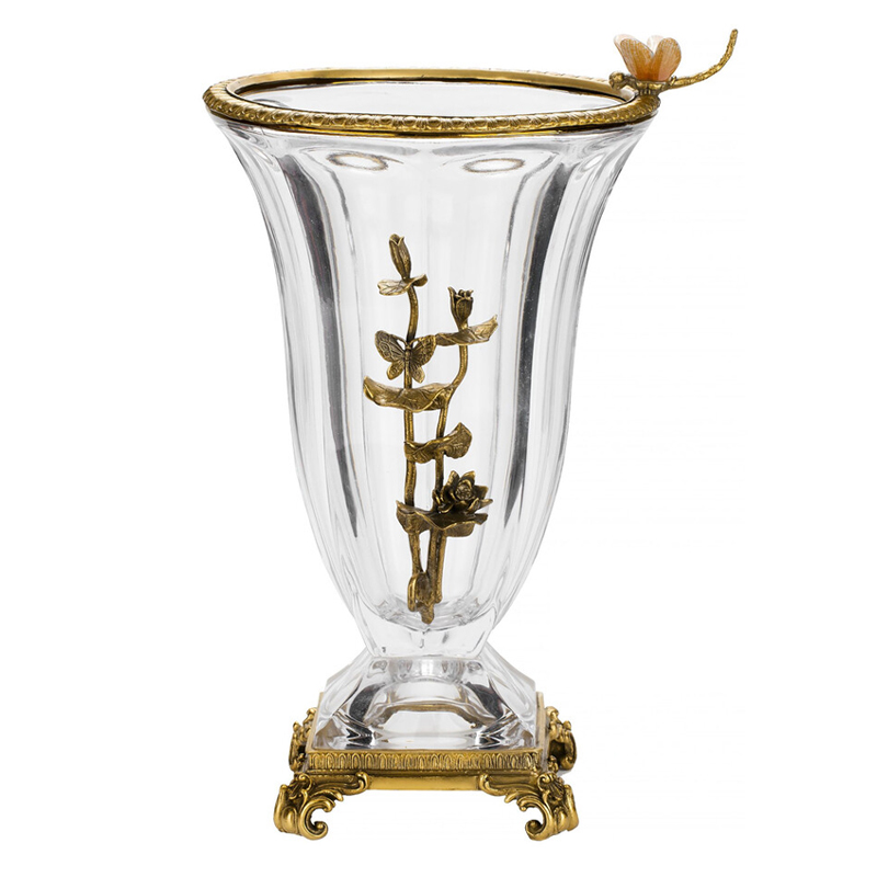 Ваза из прозрачного стекла с бронзовой вставкой в виде цветущей ветви Eden Garden porcelain and bronze Прозрачное Стекло Бронза Ваза из прозрачного стекла с бронзовой вставкой в виде цветущей ветви Eden Garden porcelain and bronze Прозрачное Стекло Бронза в Краснодаре | Loft Concept