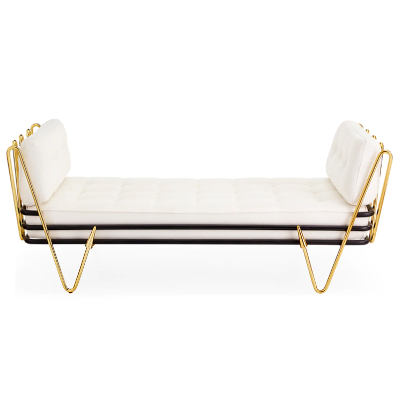 Кушетка Jonathan Adler Maxime Daybed Молочный Золотой в Краснодаре | Loft Concept 