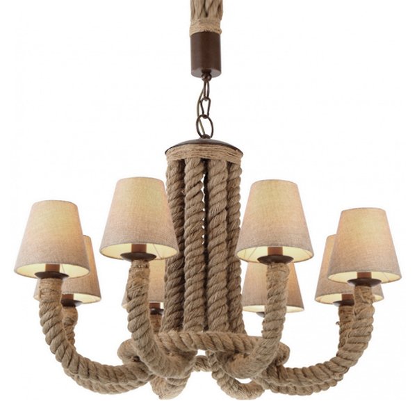 Люстра Rattan Chandelier 8 Loft Rope Light  в Краснодаре | Loft Concept 