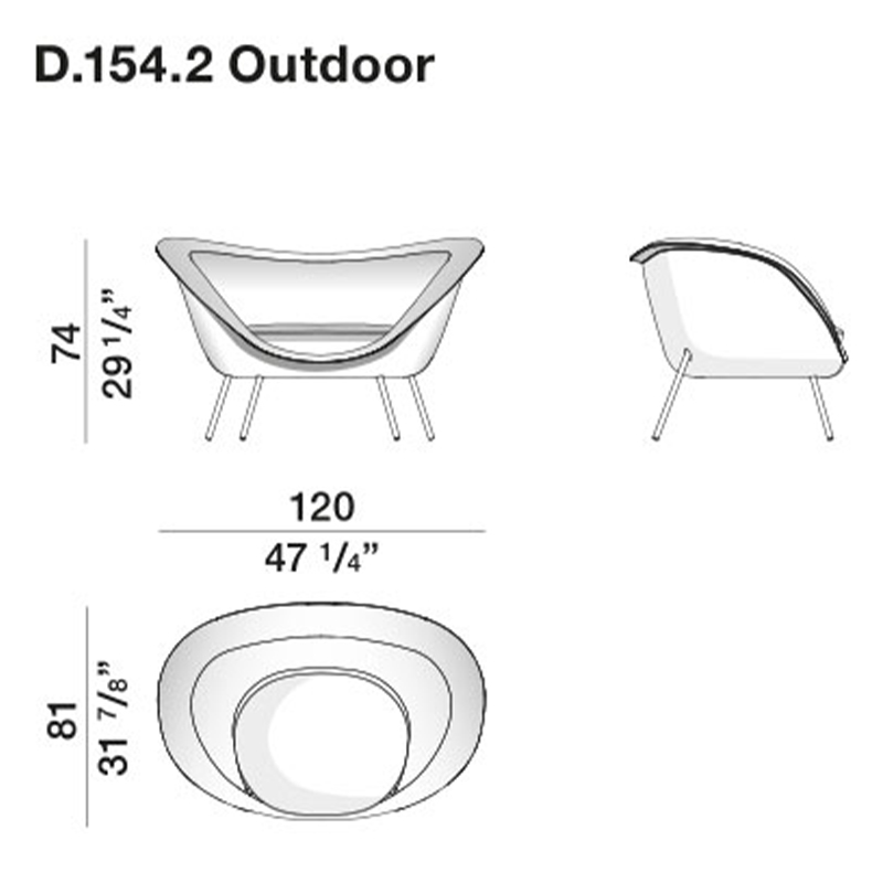 Дизайнерское уличное кресло Gio Ponti D.154.2 Armchair в Краснодаре