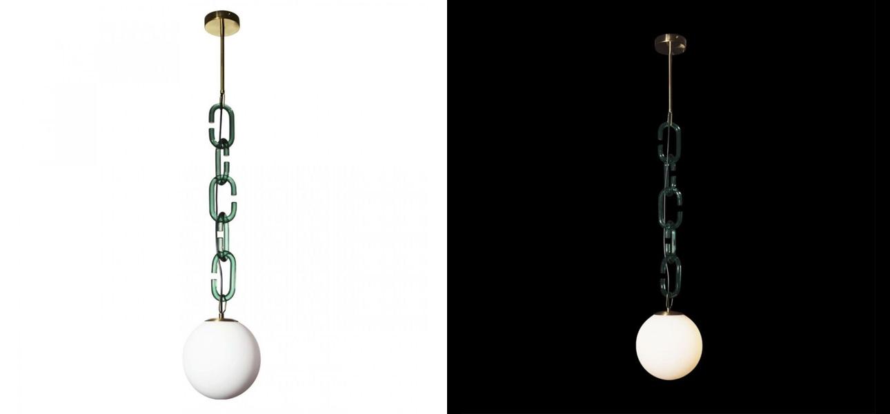 Подвесной светильник с декоративной цепью Brooklyn Studio Green short - фото №1