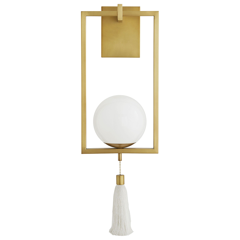 Бра Arteriors TRAPEZE SCONCE Gold Белый Латунь в Краснодаре | Loft Concept 