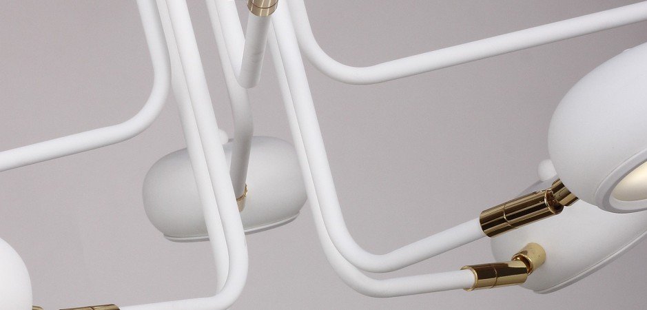 Люстра Curved Stix Chandelier 6 White - Loft-Concept в Краснодаре