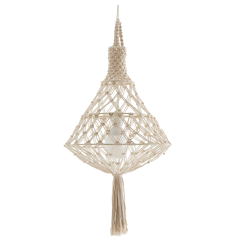 Подвесной светильник Macrame Wicker Hanging lamp Бежевый в Краснодаре | Loft Concept 