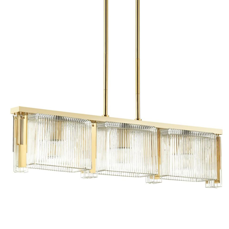 Люстра Madelen Gold Linear Chandelier Глянцевое золото Прозрачный (Transparent) в Краснодаре | Loft Concept 