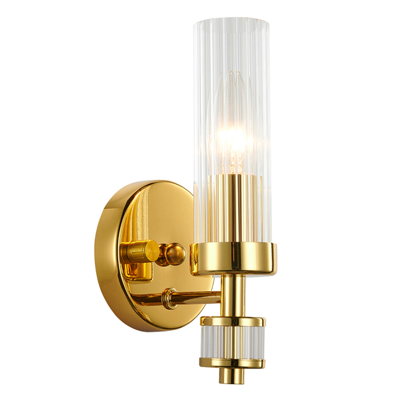 Бра Jeanette Gold Sconce Глянцевое золото Прозрачный в Краснодаре | Loft Concept 