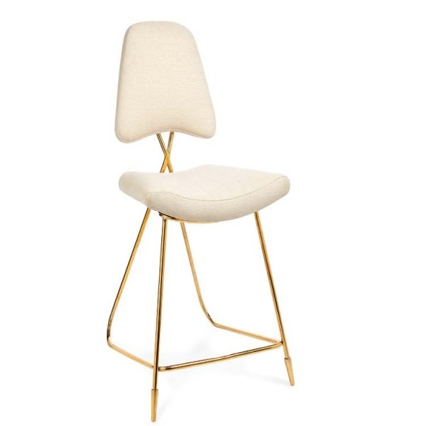 Барный стул Jonathan Adler Maxime Bar stool Бежево-серый Золотой в Краснодаре | Loft Concept 