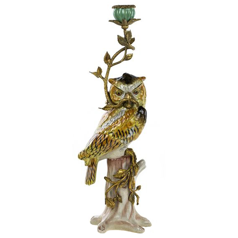 Подсвечник Owl Bronze Branch Candlestick Бронза Желтый Коричневый в Краснодаре | Loft Concept 