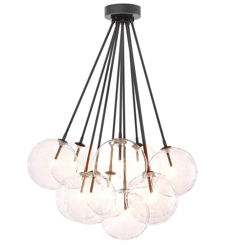 Люстра Eichholtz Ceiling Lamp Molecule Bronze Прозрачное Стекло Темная бронза в Краснодаре | Loft Concept 