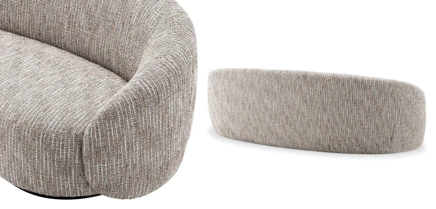 Диван Eichholtz Sofa Amore Бежево-серый Черный - фото №2