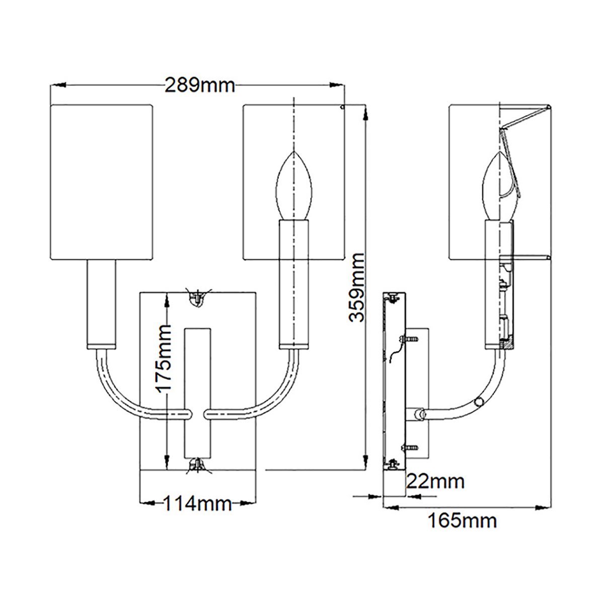 Бра с прямоугольным основанием и 2-мя белыми цилиндрическими льняными абажурами Feiss в Краснодаре