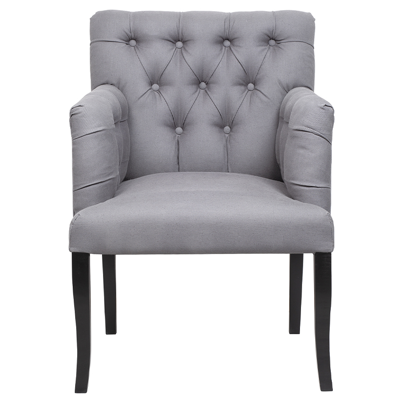 Кресло Addison Chic Armchair grey flax Серый Черный в Краснодаре | Loft Concept 