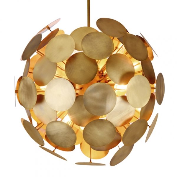 Люстра Metal Disc Chandelier Латунь в Краснодаре | Loft Concept 