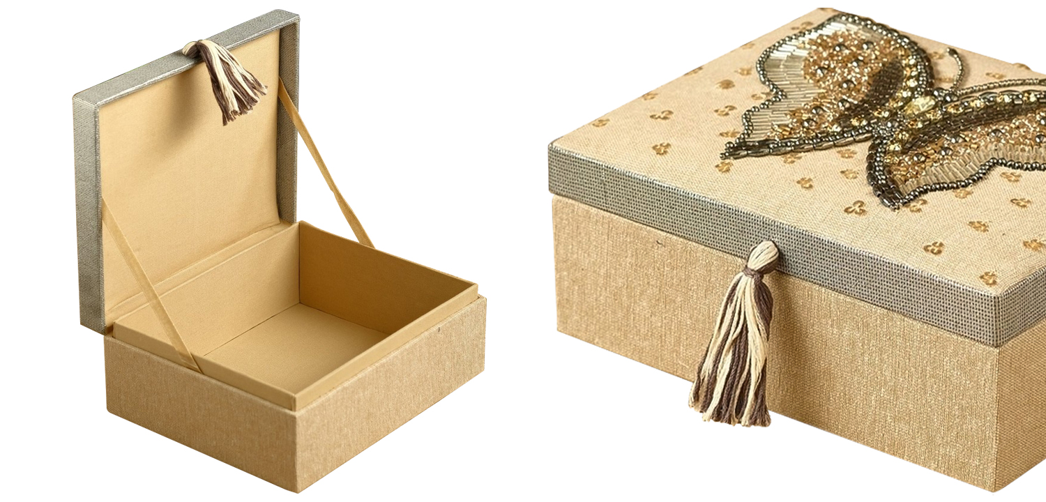 Шкатулка с вышивкой из бисера Butterfly Beads Embroidery Box - фото