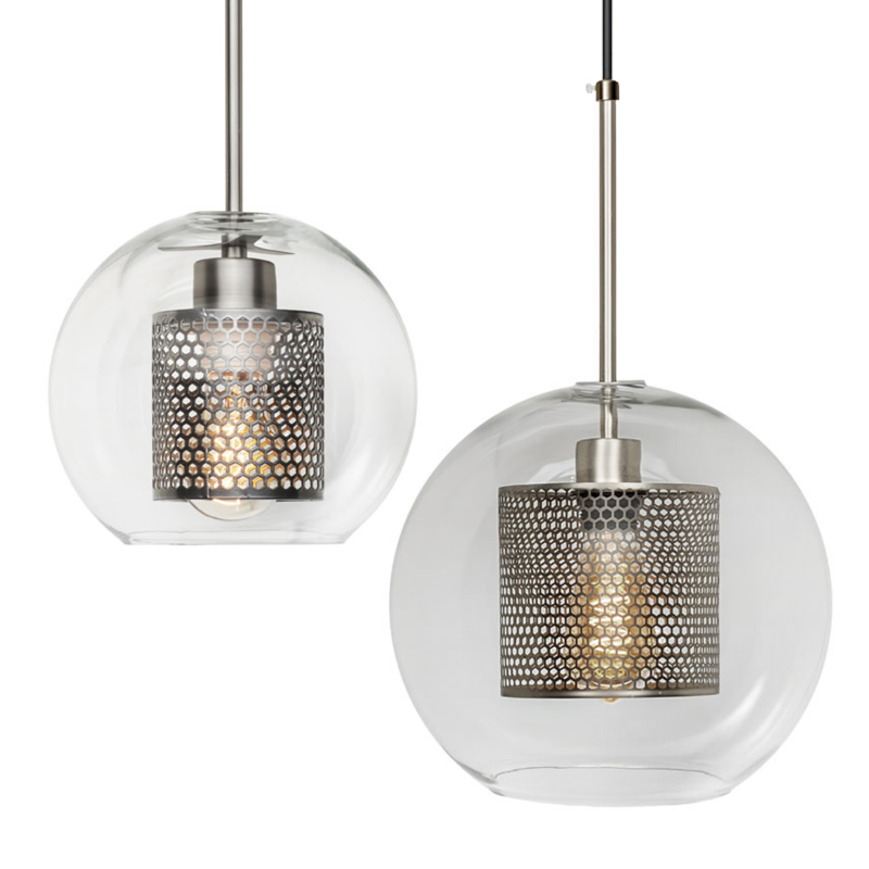 Perforated Vessel Pendant Lamp Nickel Ball Никель Прозрачное Стекло в Краснодаре | Loft Concept 