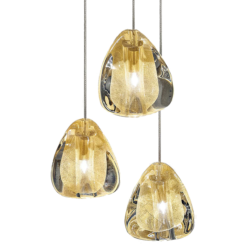 Подвесной светильник Mizu 1 Suspension Lamp Gold Янтарь (Amber) Хром в Краснодаре | Loft Concept 